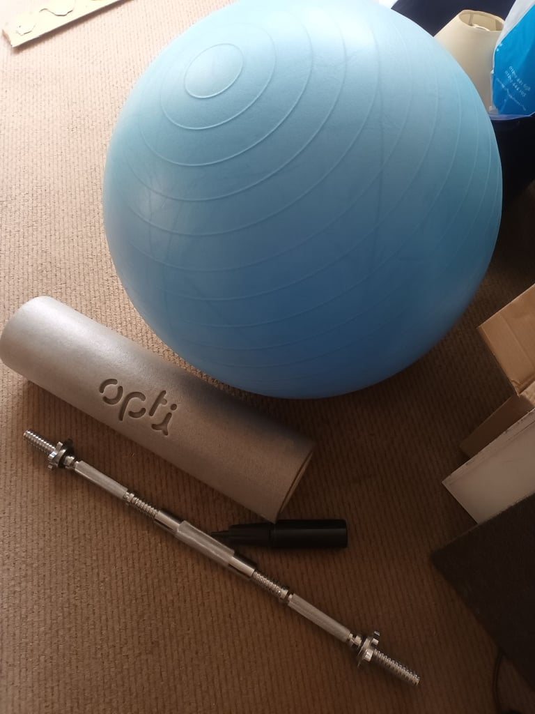 image for barbell that breaks down into two dumbells with extras as a job lot