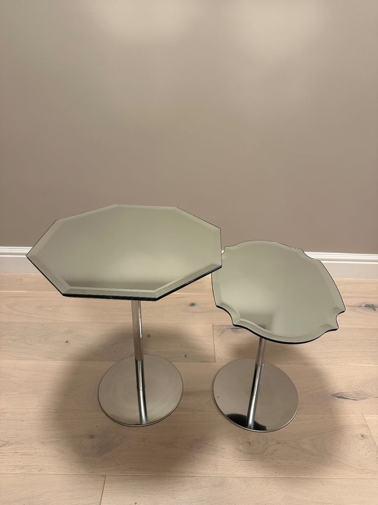 Natuzzi Italian Glass Side Tables - Set of 4