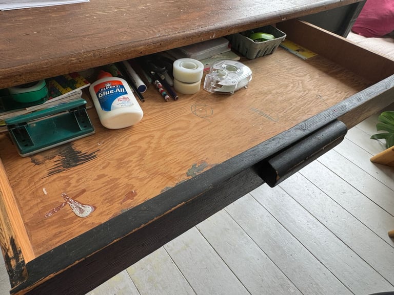 Vintage shabby chic reconditioned wood dining table