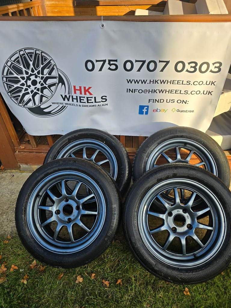 16" ROTA GT3 ALLOY WHEELS 4x114 HONDA JDM NISSAN TOYOTA AE86 VOLVO JAP ET40 7J