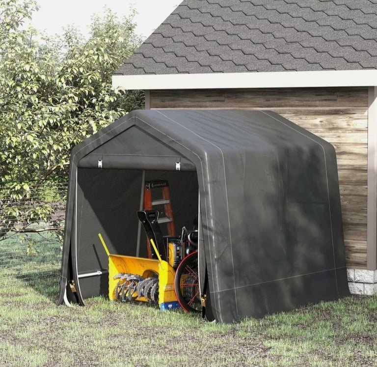 Outdoor storage tent, bike shed with zipper doors 9ft X 7.5ft