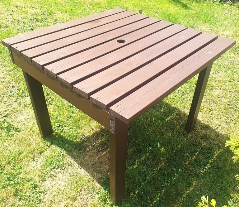 image for Wooden Solid Brown Garden/Patio Table