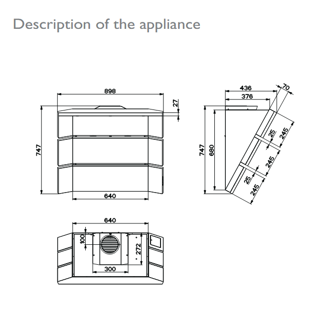 Cooker hood Extractor fan 6 inch John lewis JLBIHD 908 stainless steel