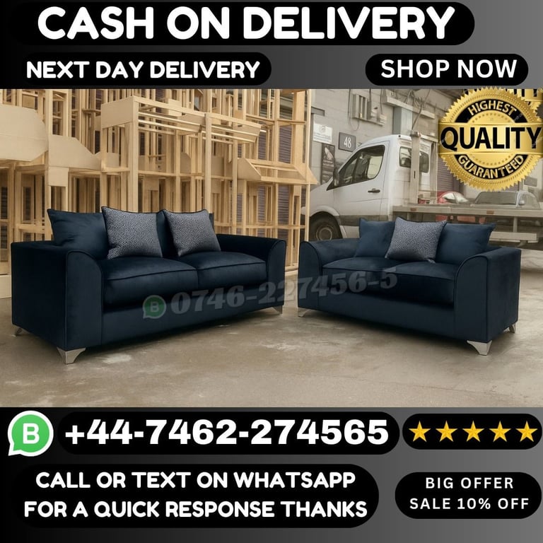 image for Halloween Mega Sale: Luxurious Plush Velvet Corner & 3+2 Seater Sofas!