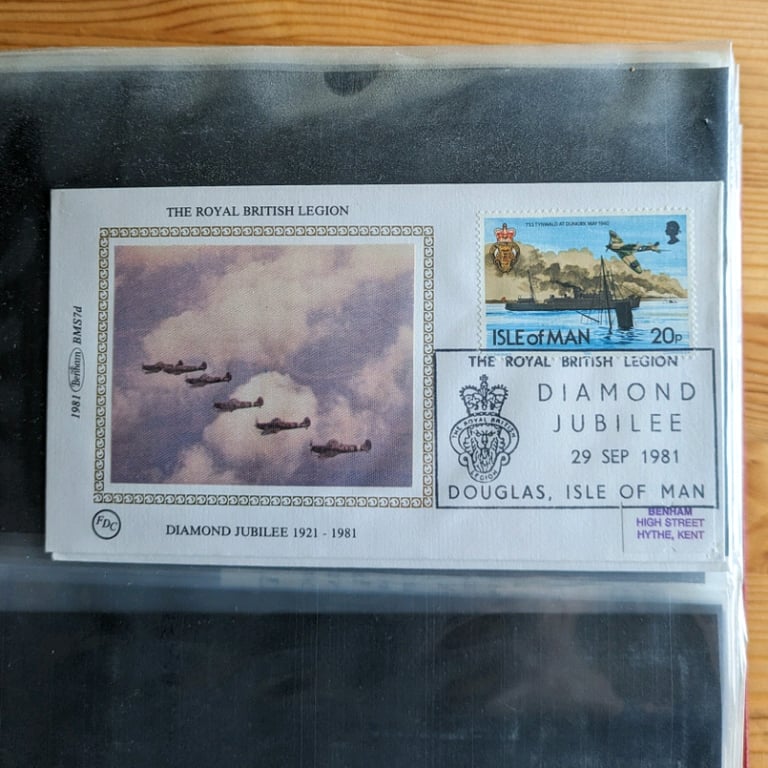 50p each 4x Stamp First Day of Issue Royal British Legion covers - sorry, no coins in this ad