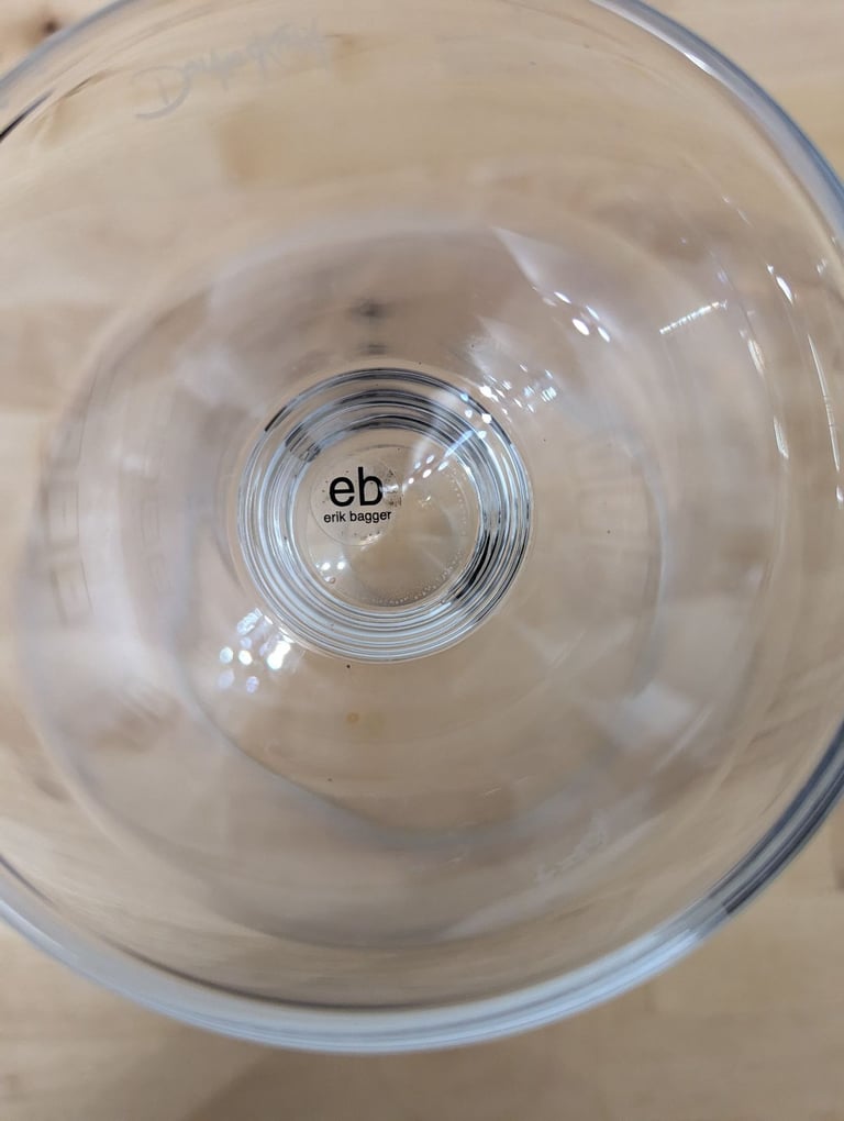 image for Denmark Erik Bagger Handmade glass flower vase fish bowl