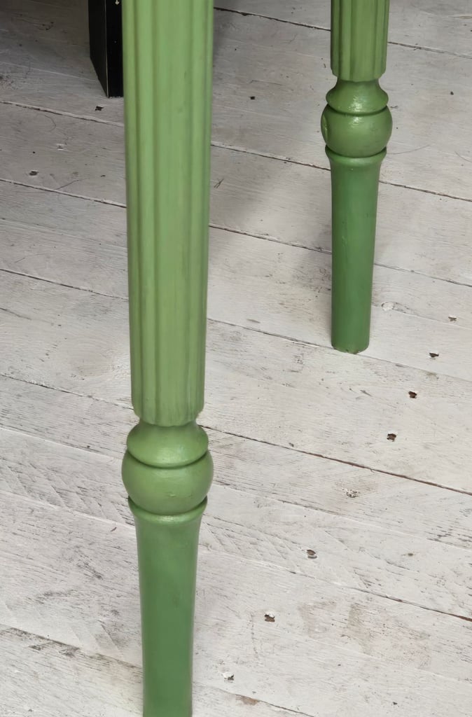 Vintage Half Moon Console Table With Secret Drawer