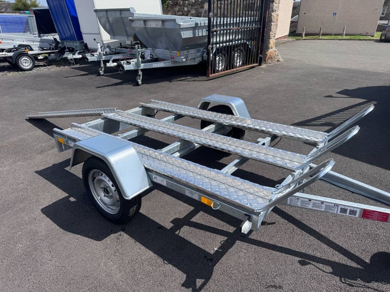 Brand New 2.5m x 1,32m Single Axle Motorbike Trailer 750KG