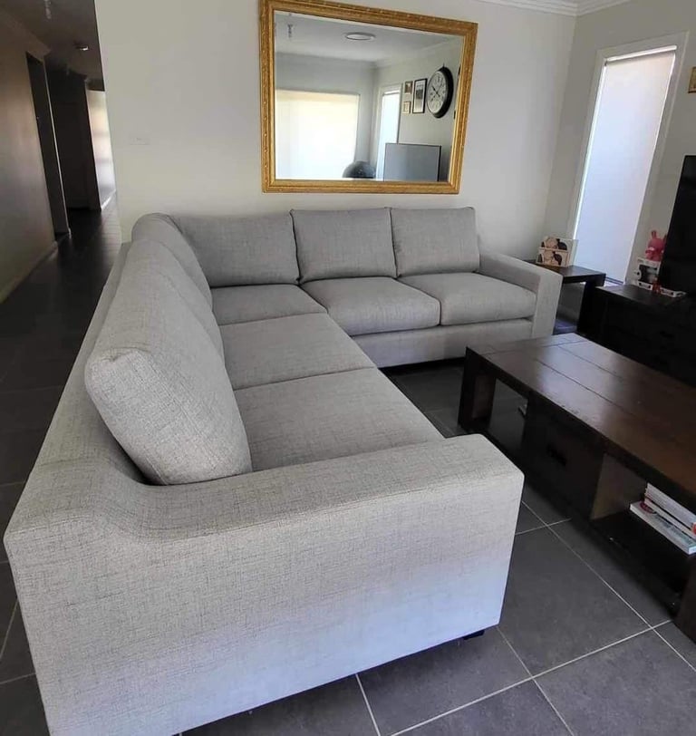 image for Modern Light Grey Modular L-Shape Sectional Sofa