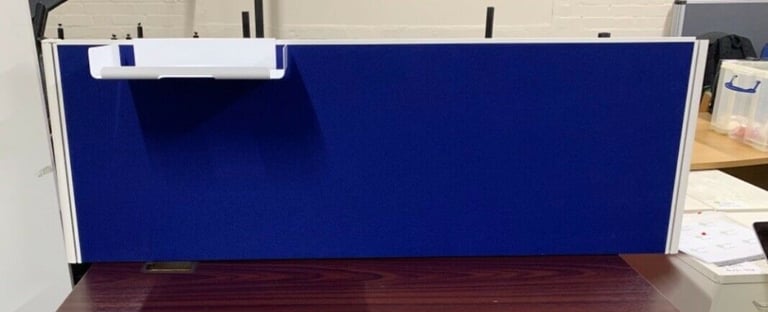 Office Desk Table Partition Divider Blue With Fitting 140cm Length
