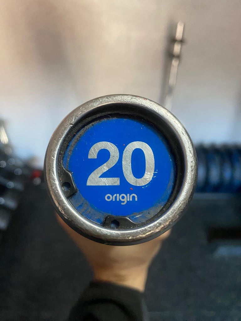 7 foot 20kg Origin commercial barbell with spring collars 