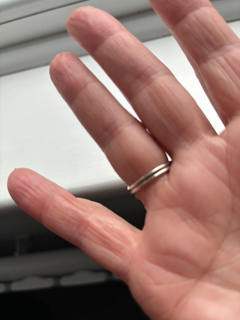 Silver plated ring with black onyx stones