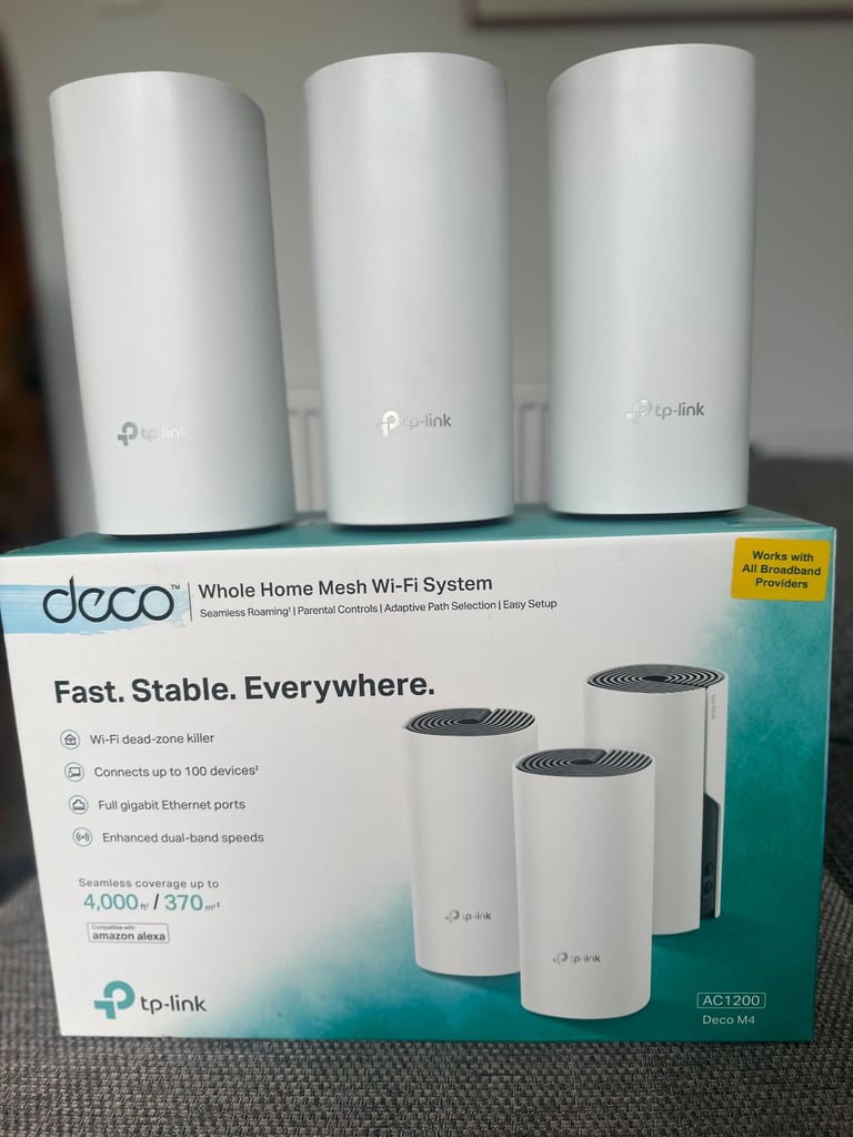 image for TP-Link Deco M4 AC1200 Mesh Wifi System (3 pack)