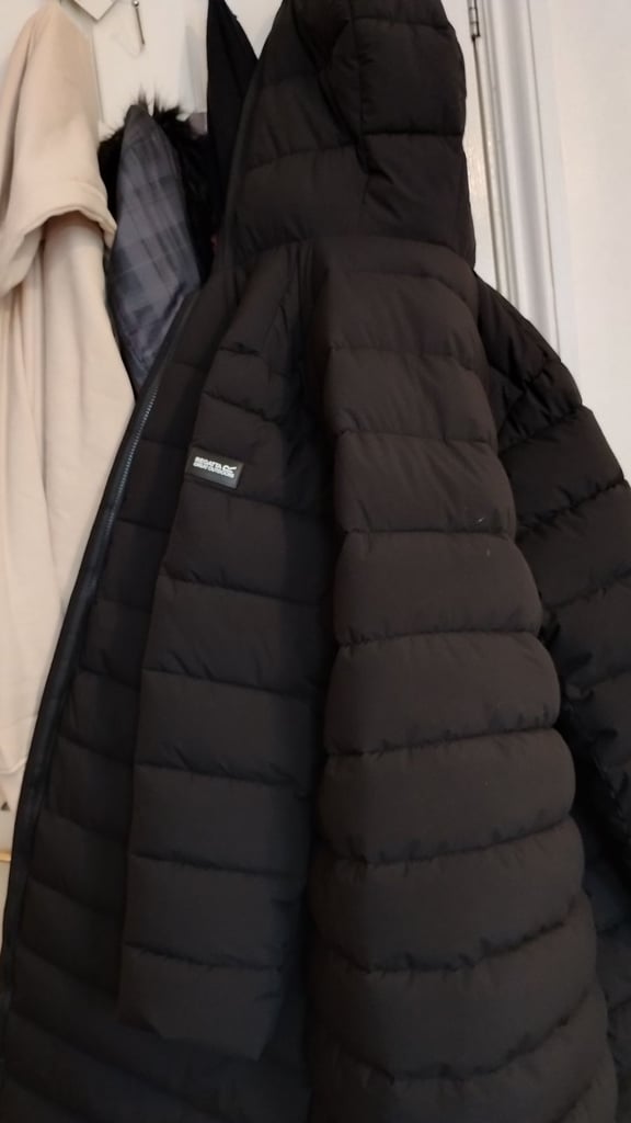 image for Long navy  women's coat. Size 18. New.