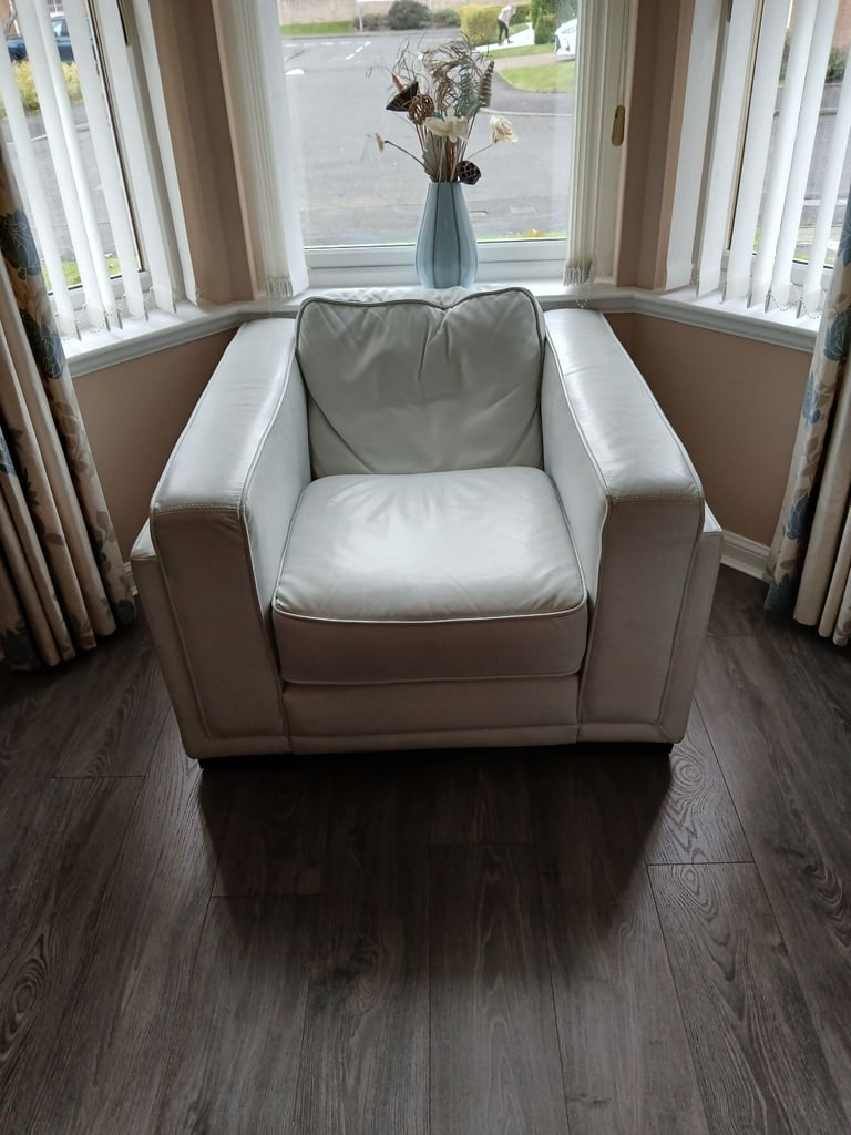 3-Piece Italian leather suite - Ice blue