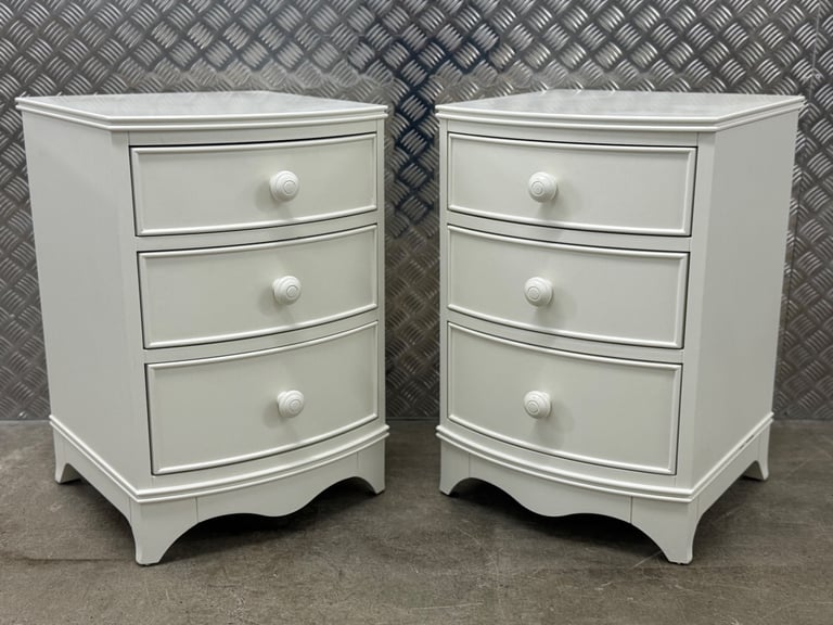 Laura Ashley Broughton pair of bedside tables white 