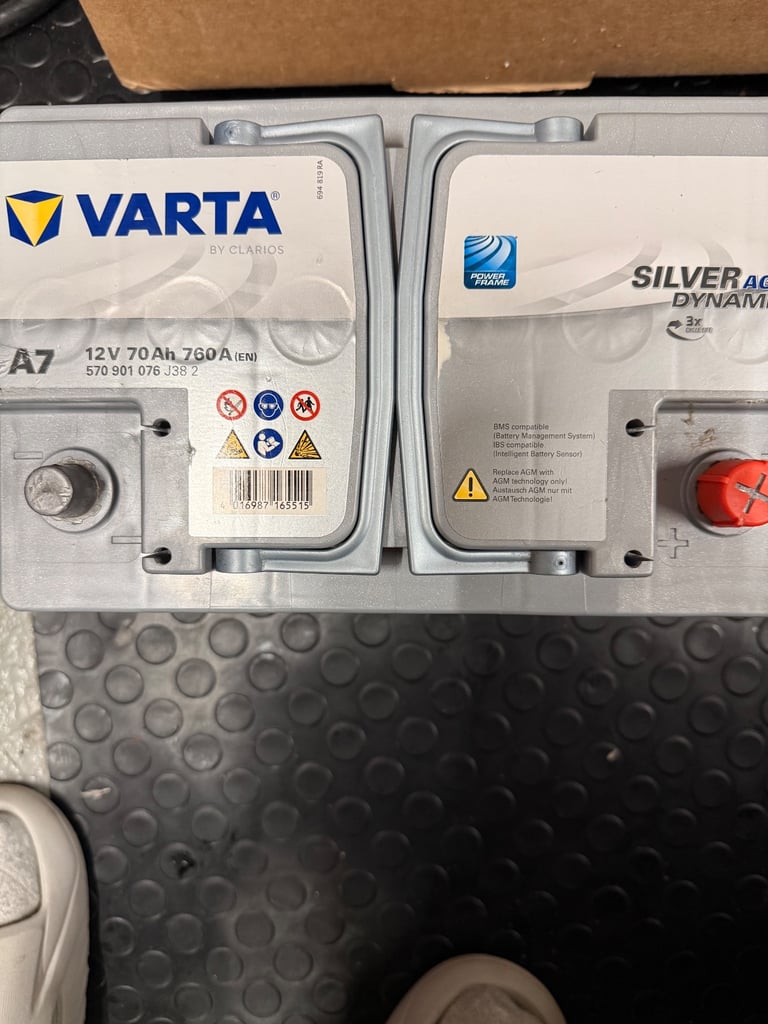 VARTA A7 (E39) AGM Start Stop Car Battery 12v 70Ah 760A (570 901 076, 570901076, 096AGM)