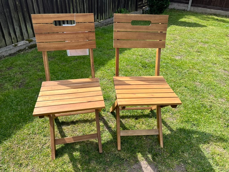 Denia Wooden Foldable Chairs Pack of 2