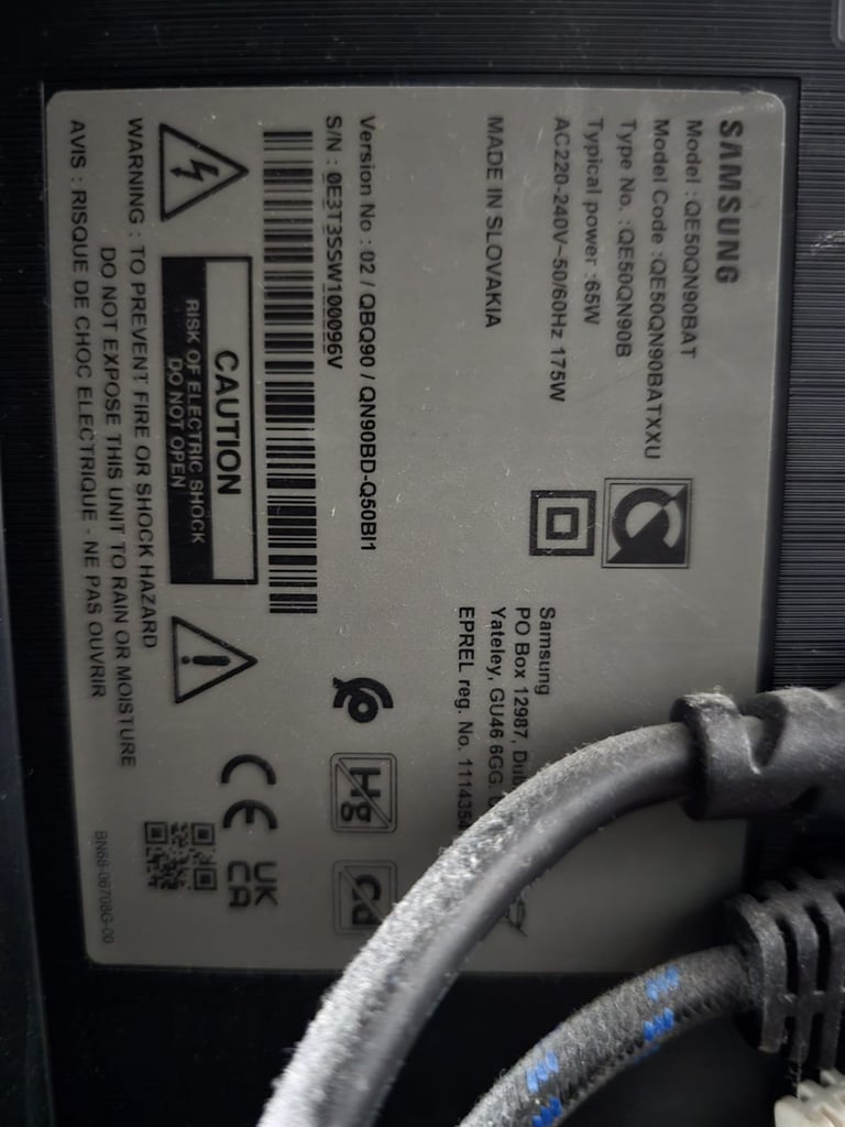 Samsung NEO QLED 4K TV 50-Inch QN90B  Model Number QE50QN90BATXXU