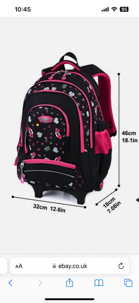Unused Rolling / Wheeled trolley Backpack