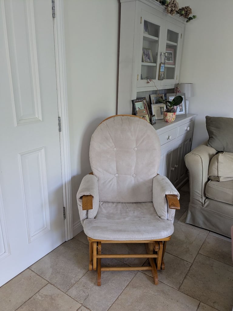 Nursery, reclining rocking chair.