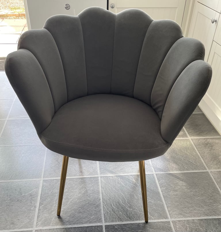Scalloped Grey Chair