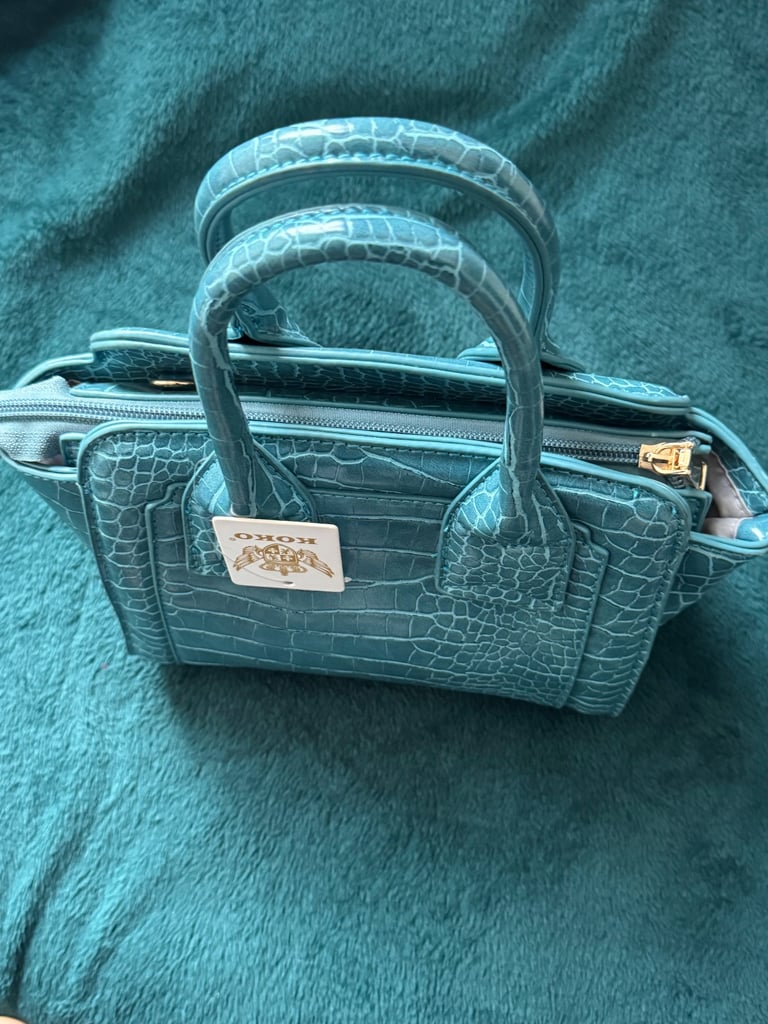 Blue leather Tote bag 
