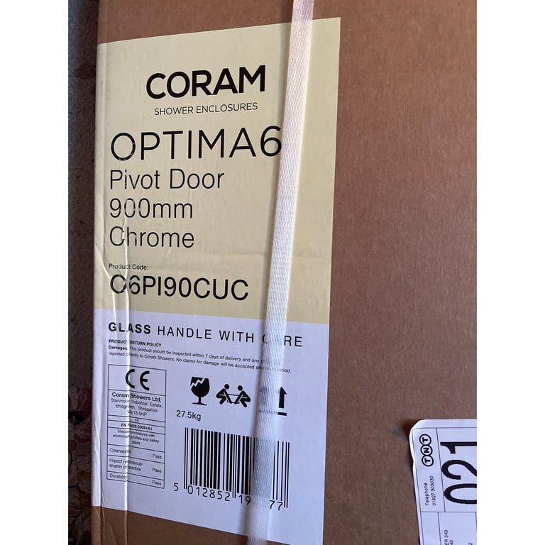 image for 900 pivot shower door chrome clear glass 