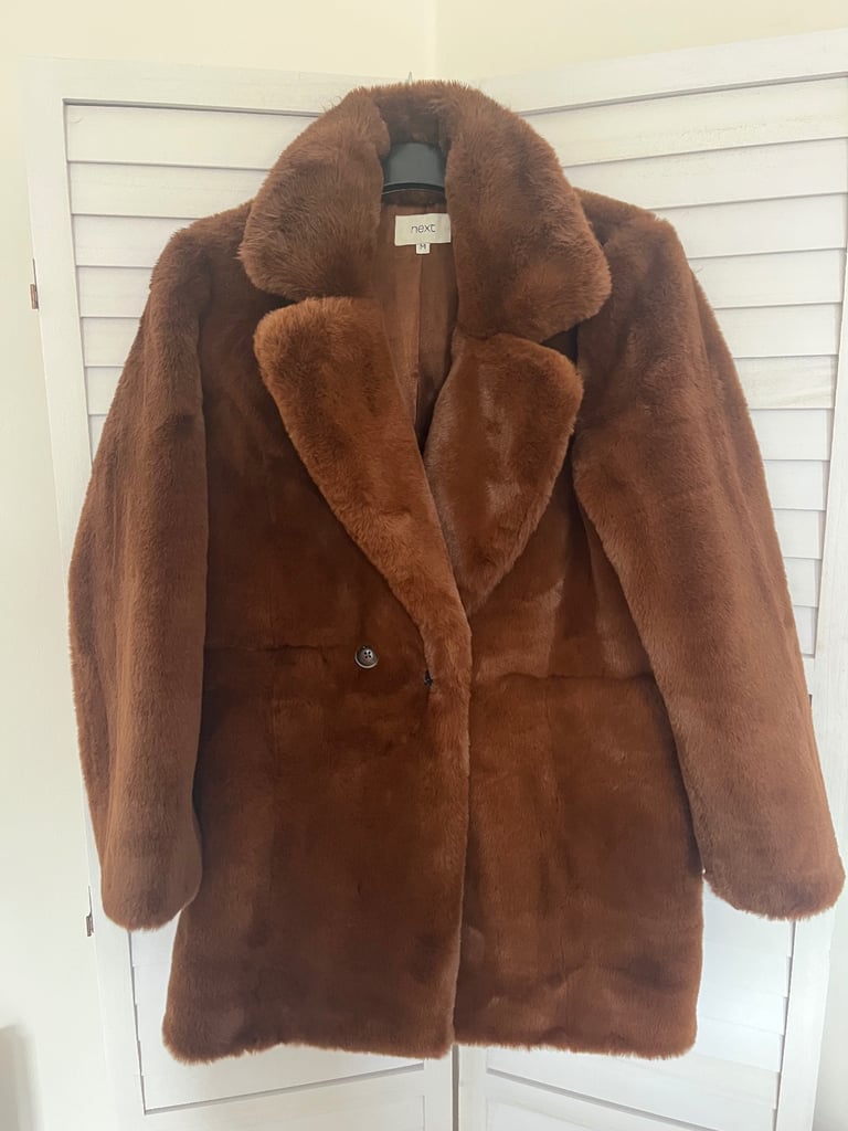 image for Next fur brown coat 