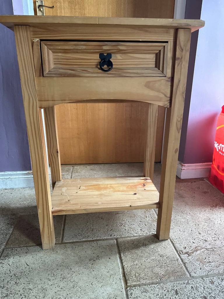 image for Pine Look Telephone Table Perfect for Upcycling project 💜