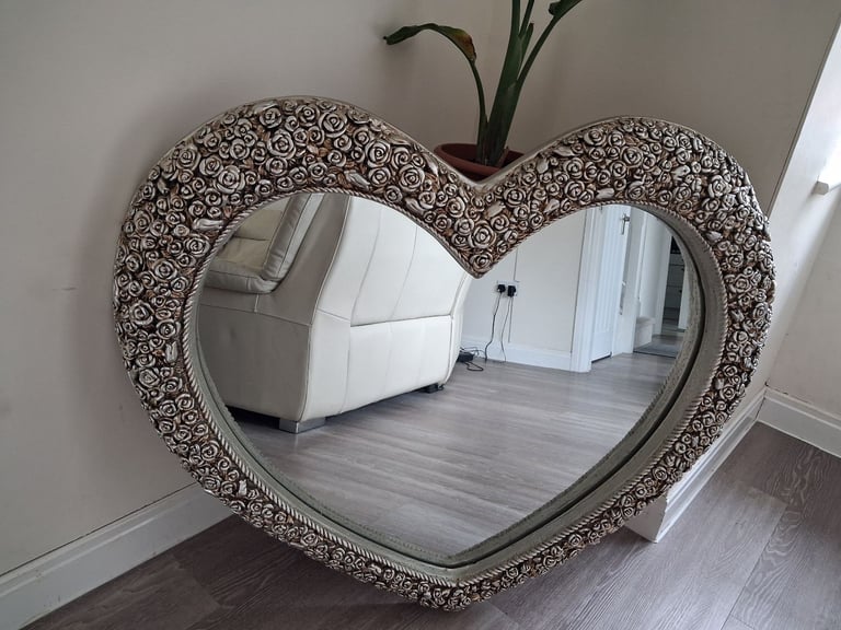 Stunning heart shaped large wall mirror 