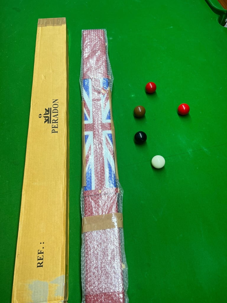 Peradon Snooker/Pool Cue Case, Real Leather & Suede - Brand New