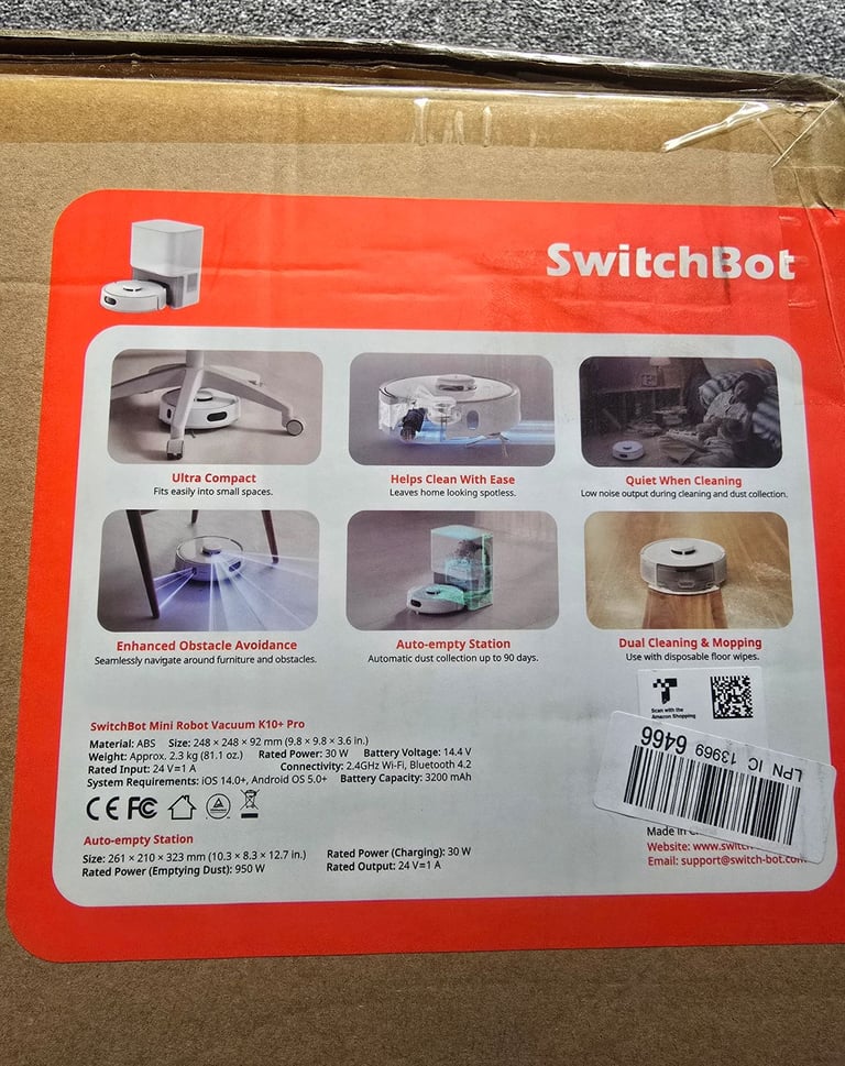 SwitchBot K10+ Pro Robot Vacuum Self Emptying for 90 Days Smart Robot Matter Enabled