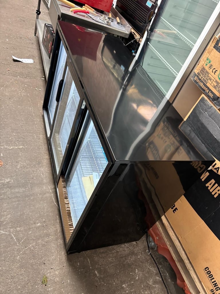 Commercial undercounter bar fridge sliding doors cafe shop 