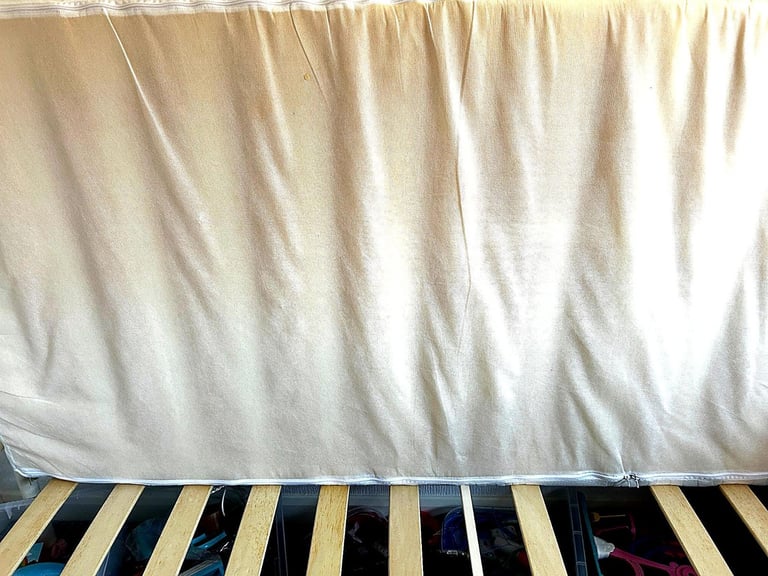 Single Children’s Bed (Cream Hearts) + Memory Foam Mattress LIKE NEW