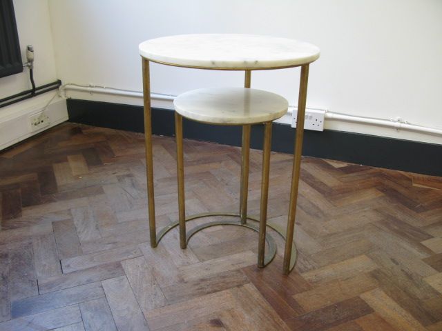 2 Coffee Tables with White Marble Top