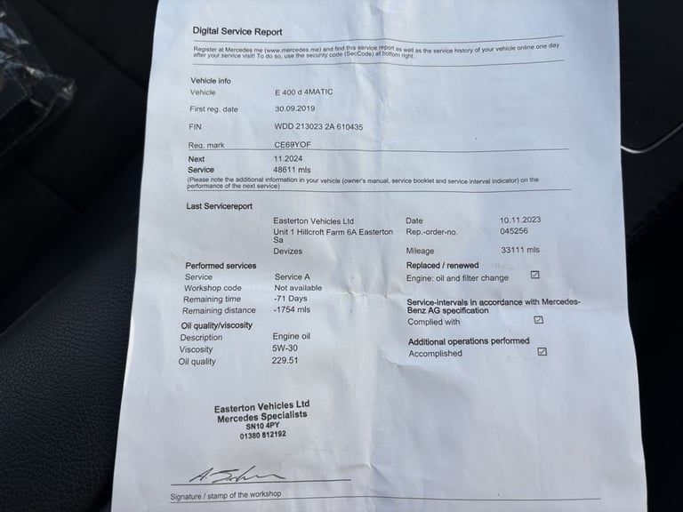 2019 Mercedes-Benz E Class E400d 4Matic AMG Line Premium 4dr 9G-Tronic SALOON DIESEL Automatic