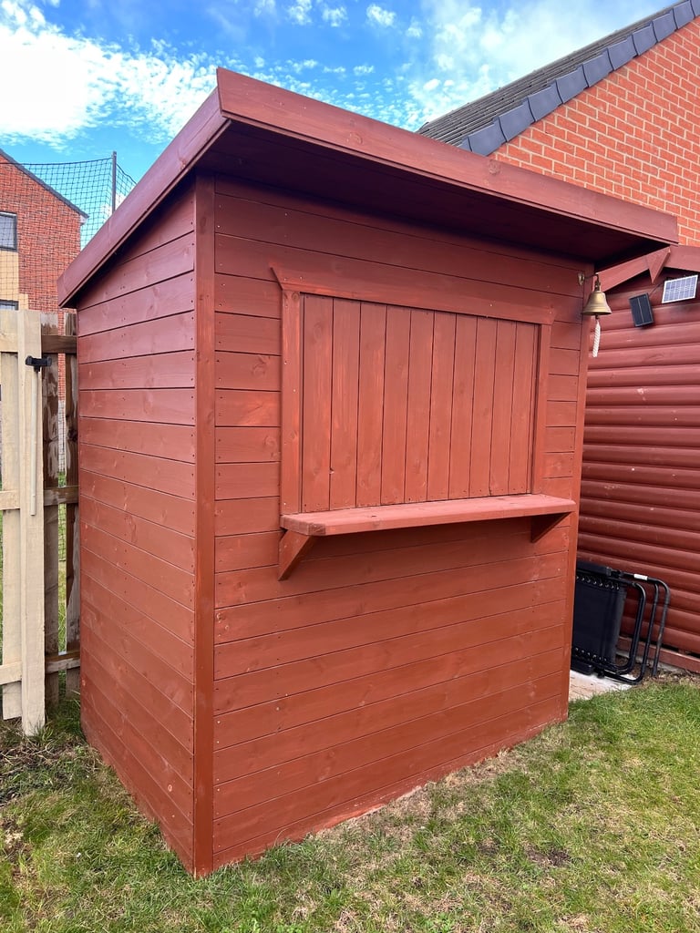 Garden Bar - Pent Shed with Hatch High Quality with Rubber Roof - Optics - Great for BBQ’s