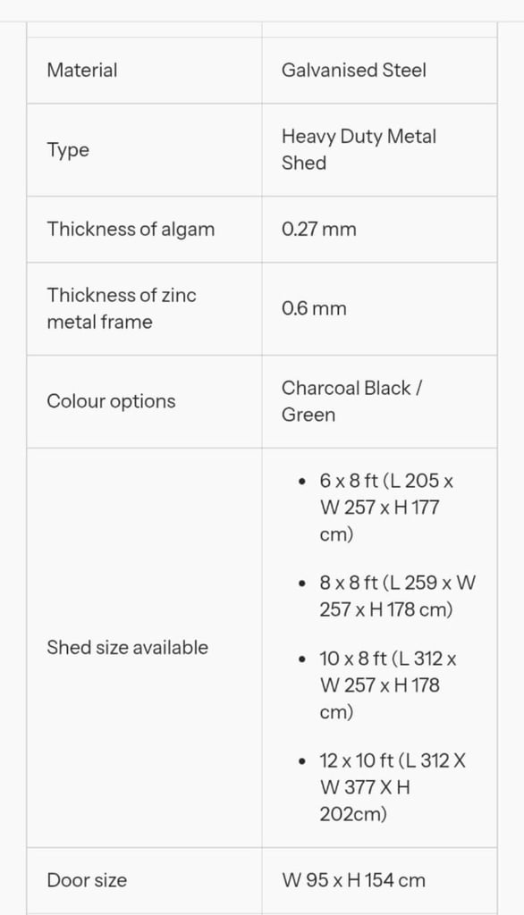 12xft10 metal shed
