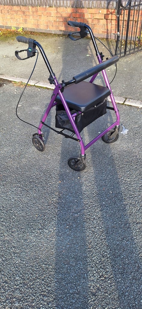 image for 4 Wheeled Rollator Walker with Seat & Storage Mobility Aide £30.00