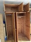3 door Solid Antique Pine Wardrobe With Top Box