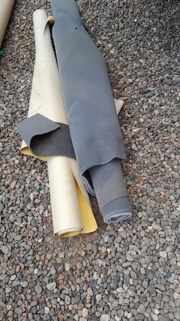 Boat cabin lining fabric and foam insulation