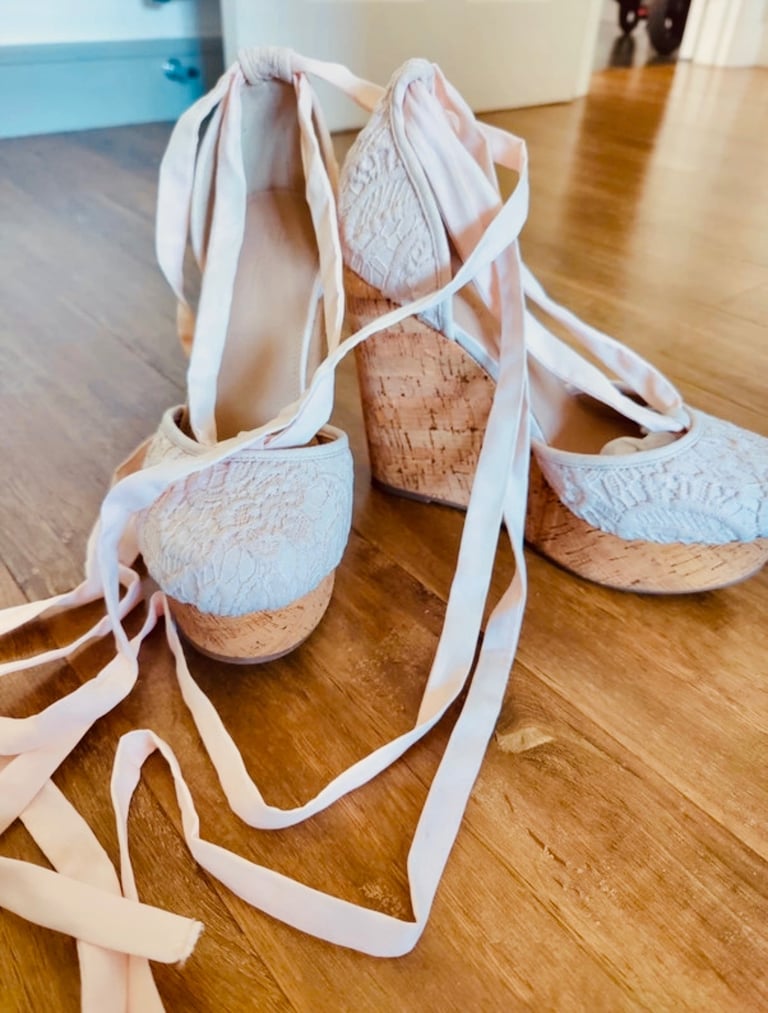 image for ASOS Pink wedge shoes