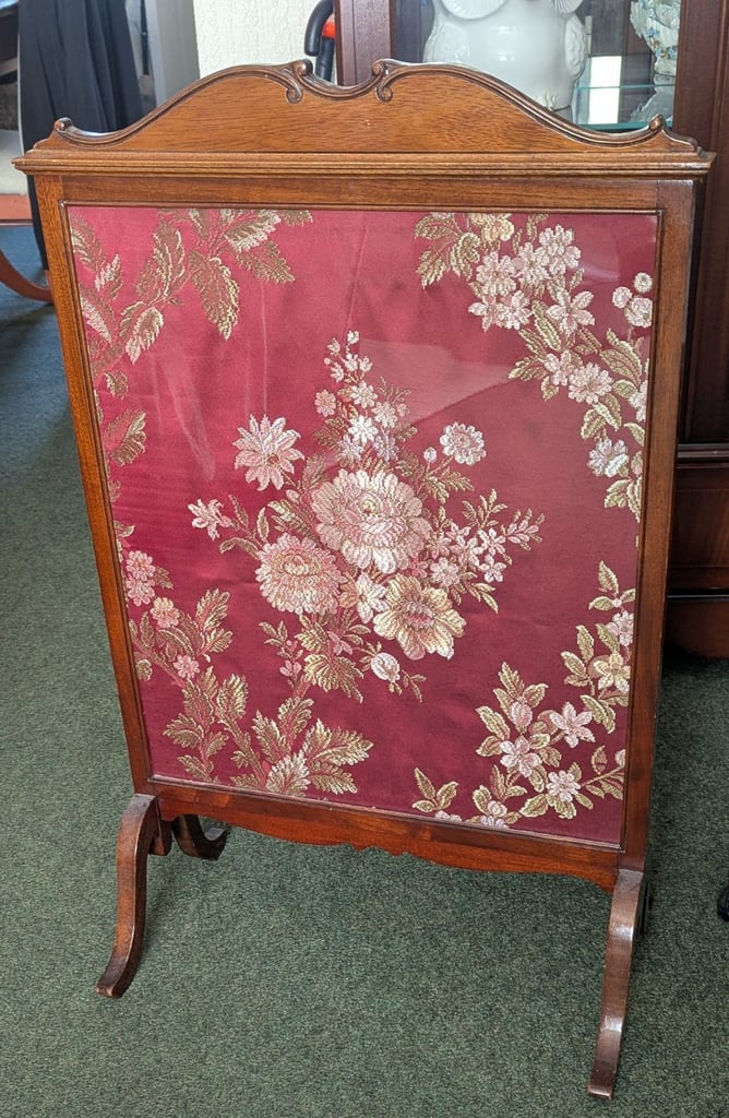 image for Antique Tapestry needlework tall Fire Screen 