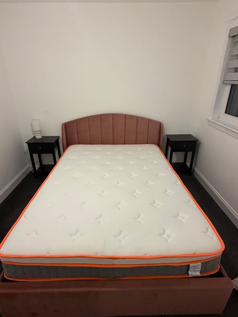image for Pink double ottoman bed 