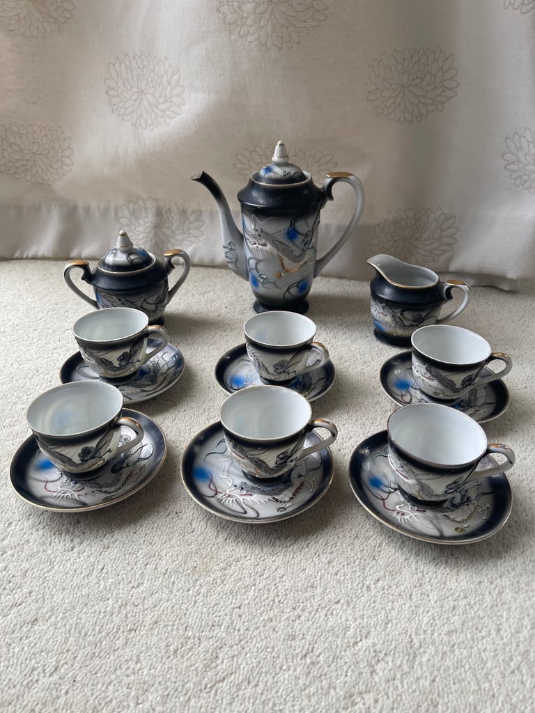 Vintage Japanese Moriage Porcelain Dragonware set