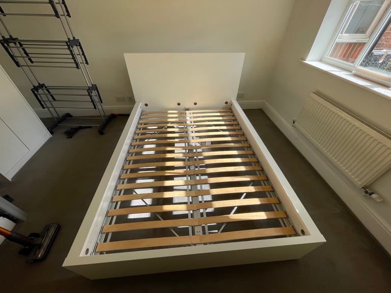 image for Double Bed - White (Malm Ikea Range) - almost new condition 