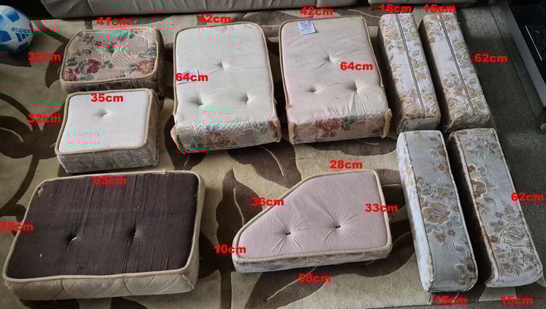 Various cushions for camper caravan motorhome boat.