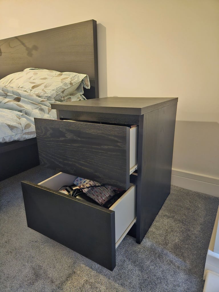 Chest of 2 Drawers, Black