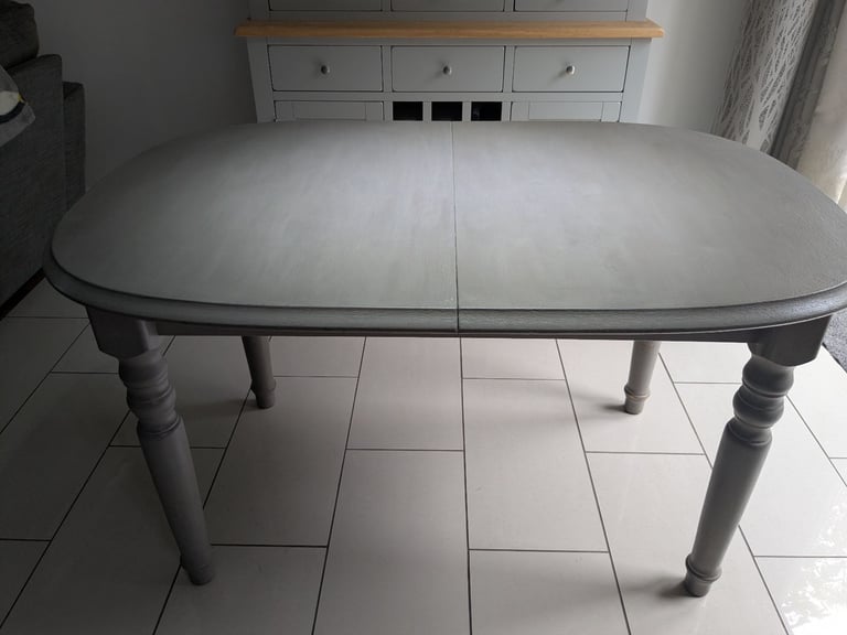 image for Country Grey Painted Extendable Oval Dining Table